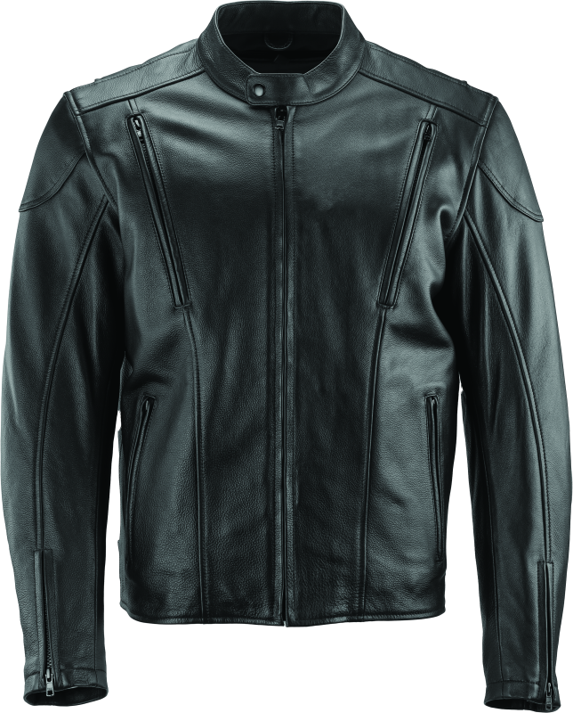 River Road Race Leather Jacket Black - Medium