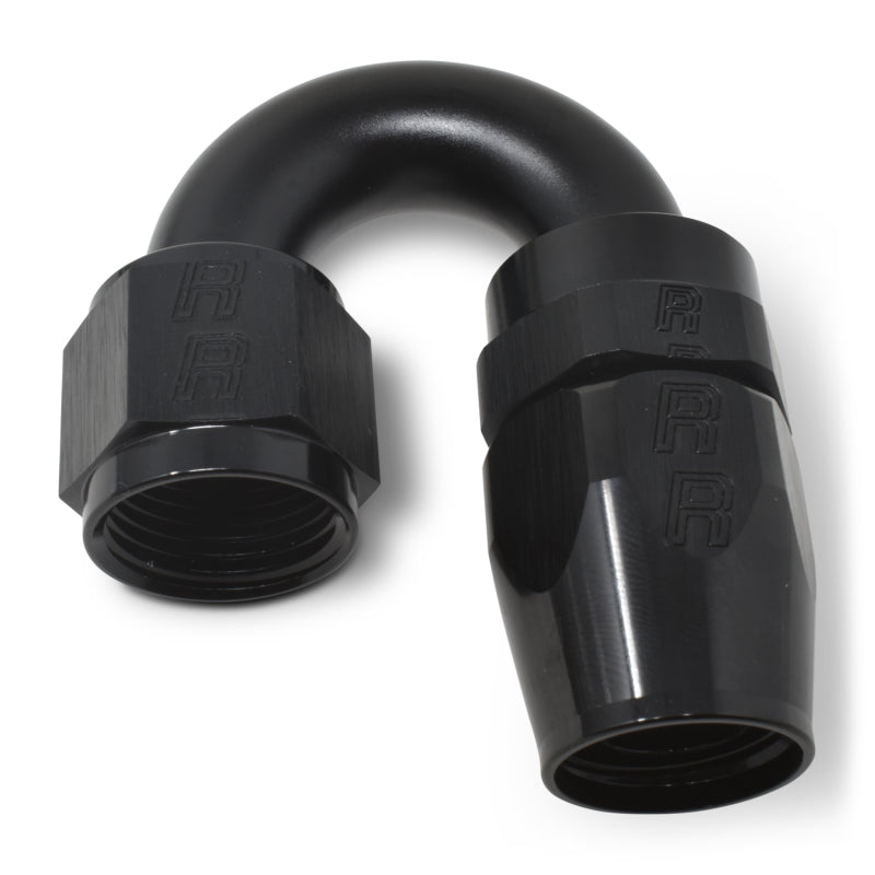 Russell Performance -6 AN Black 180 Degree Full Flow Swivel Hose End