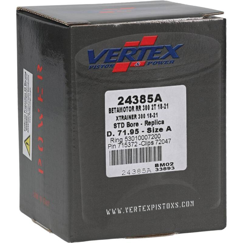 Vertex Piston 18-21 Beta RR 2T 300 300cc Cast Replica Piston Kit