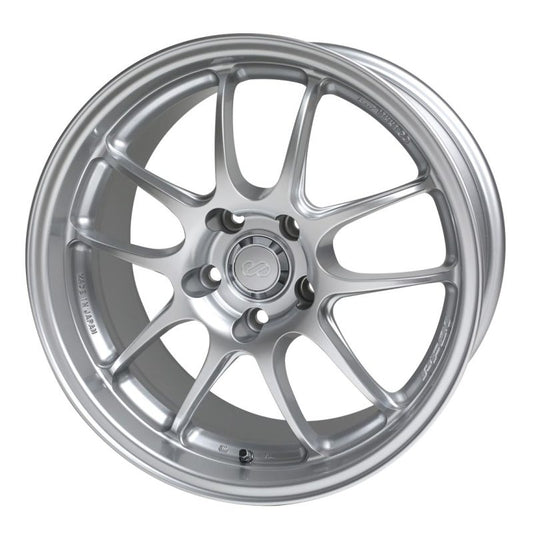 Enkei PF01 18x8.5 48mm Offset 5x114.3 Bolt Pattern 75 Bore Dia Silver Wheel 08-10 Subaru STI